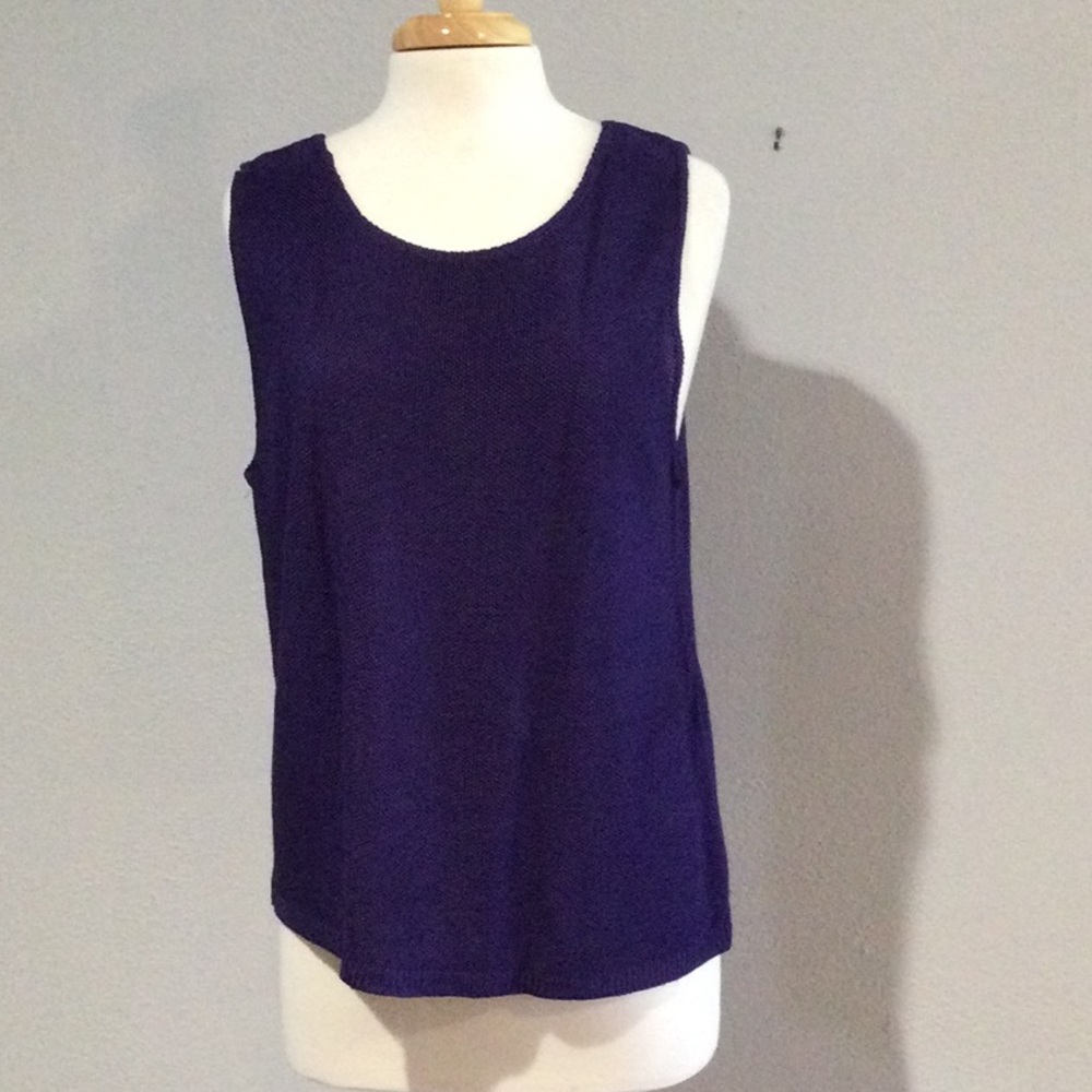 Chicos Design Purple 100% Rayon Tank Size M/L